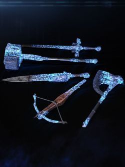 86588 道具 冰系武器BW Frozen Ice Weapons Set for Genesis 8 and 8.1