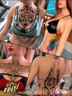 80560 人物资源 纹身 Inked Vol. 31: Just Geometric for Genesis 8 Females