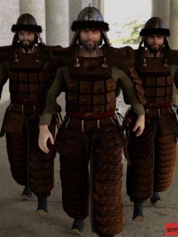 129037 服装  蒙古盔甲 dForce Mongol Armor for Genesis 8 Male