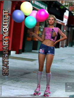 60411 鞋子和服装  Skate Party Outfit and Poses For Genesis 8 Female
