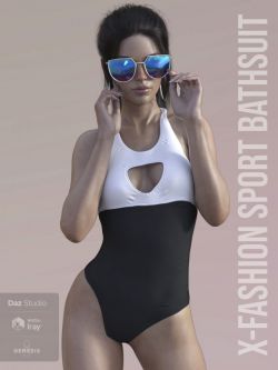 143081 服装和道具 泳衣眼镜 X-Fashion Sport Bathsuit for Genesis 8 Fe...