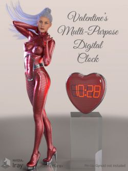 113600 服装  Valentine's Multi Purpose Digital Clock by EdArt3D (