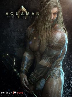 人物 纹身 海王纹身 Aquaman Tattoos for Genesis 8 Male