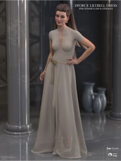 154782 服装 连衣裙 dForce -Lilybell Dress for Genesis 8 and 8.1 Females