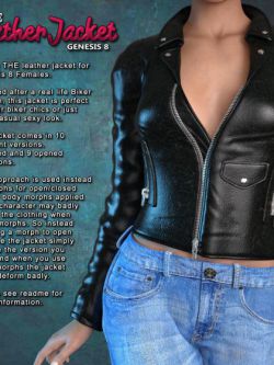 138236 服装  Exnem Leather Jacket for Genesis 8 Female