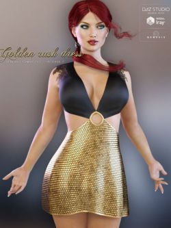 112480 服装 Golden Rush Dress for Genesis 3 Female(s) by lil