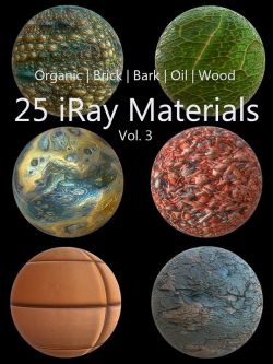 59115 着色器 植物、砖、树皮、抽象、油、油漆、木材Iray Materials Collection Vol 3