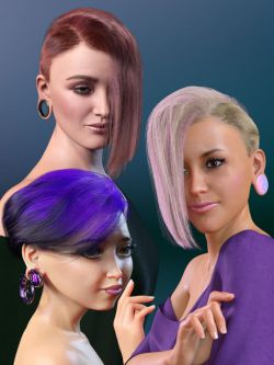 80912 头发 WD Salon: Asymmetrical Wedge Cut dForce Hair for Genesis 8.1 Female
