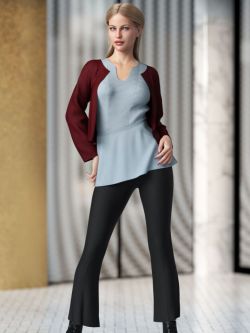 65919 服装 dForce Flared Layer Outfit for Genesis 8 Female(s)