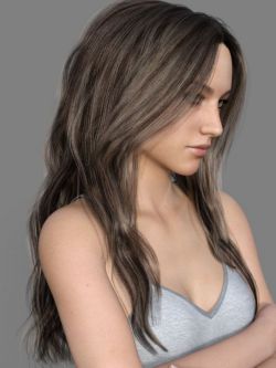 65551 头发 MRL dForce Long Layered Hair for Genesis 8 Female with