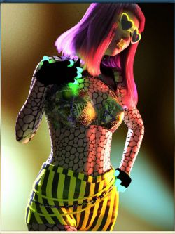 64687 服装 纹理 dForce Rave Party Outfit Raveva Textures