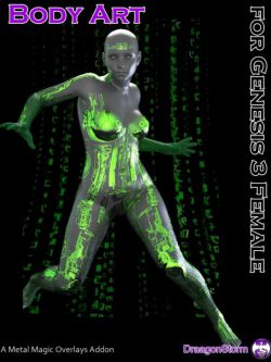 23224 插件 Metal Magic Overlays Addon - Body Art for Genesis 3 Female