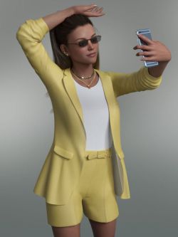 85560 服装  dForce Spring Blazer Outfit for Genesis 8 and 8.1 Females