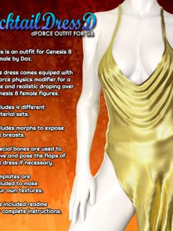 158204 服装 Exnem dForce Cocktail Dress D for Genesis 8 Female