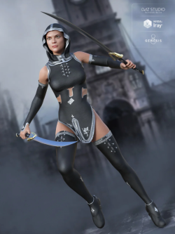 57449 服装 圣殿女猎手 Templar Huntress Outfit for Genesis 8 Female(s)