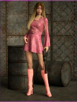 81243 服装和鞋子 dForce HippyChic Outfit for Genesis 8 and 8.1 Female