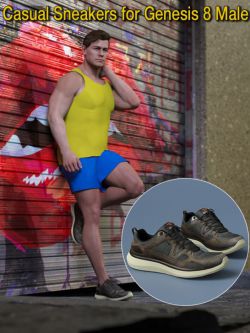 67723 鞋子 S3D Casual Sneakers for Genesis 8 Male(s)