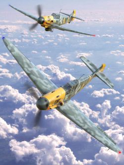 65915 道具 梅塞尔Bf 109战机 Messer Bf 109 Warplane