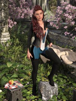 82868 服装 Silent Woods Fantasy Ranger Outfit for Genesis 8.1 Females