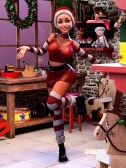 80023 服装 圣诞装  Santa's Helper Outfit for Genesis 8 Females