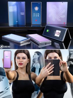 82160 姿态和手机 Z Folding Smartphone and Poses Mega Set for Genesis 8 a...