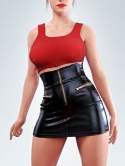 86074 服装 短款上衣配皮裙 dForce COG Crop Top With Leather Skirt for...