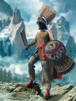 55139 服装 dForce Aztec Eagle Warrior Outfit for Genesis 8 Male