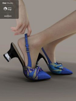 55233 鞋子 Jiwoo Sling Back Heels for Genesis 8 Female(s)