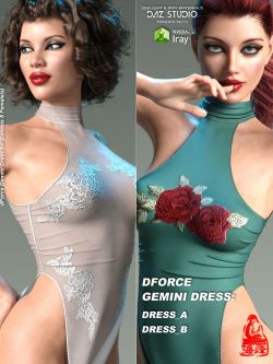 142255 服装 性感紧身衣 dForce Gemini Dress for Genesis 8 Female(s)