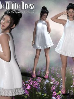 116841 服装 The Little White Dress for Genesis 3 by RPublishing
