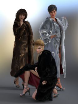 139892 服装 皮草大衣 dForce Fur Coat for Genesis 8 Female