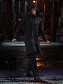 45745 服装 男性雨衣 H&C Raincoat Outfit for Genesis 3 Male