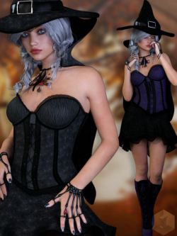 111734 服装 Witchen Too for Genesis 3 Females by WildDesigns