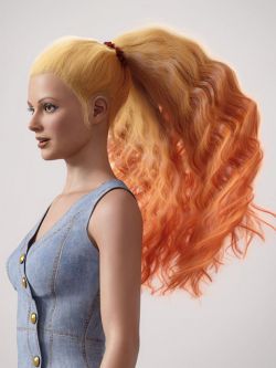 84339 头发 dForce Backbunch Hair for Genesis 8 and 8.1 Females