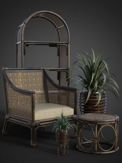 86642 道具 贝蒂藤条家俱 B.E.T.T.Y. Rattan Livingroom