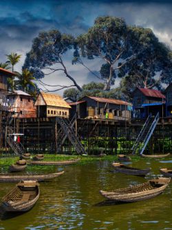 81621 场景 道具 高跷房屋 Stilt Houses