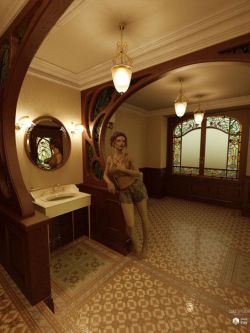 34737 艺术风格的浴室 Art Nouveau Bathroom