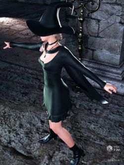 54425 服装 女巫装dForce Sorceress Outfit for Genesis 8 Female