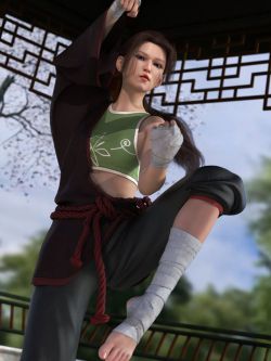 86390 服装 功夫 dForce KungFu Fury Outfit for Genesis 8 and 8.1 Females