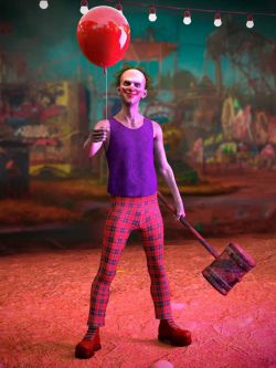 87802 小丑服装和姿势 dForce M3DCG Clown Outfit and Poses for Genesis 8...