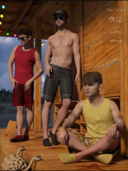 52319 服装 dForce Boys in the Sun Outfit for Genesis 8 Male