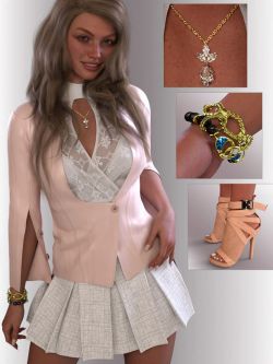 97170 服装 dForce Estelle Outfit for Genesis 9 Feminine