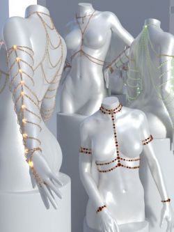 49129 首饰 身体链条  Body Chains For Genesis 3 and Genesis 8 Female
