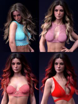 86217 蕾丝上衣套装 X-Fashion Lace Tops Set for Genesis 8 and 8.1 Females