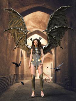 81393 道具 魅魔翅膀 Succubus Wings for Genesis 8 Females