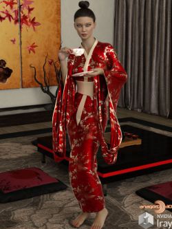 139348 服装 纹理 VERSUS - dForce Kimono for G8F