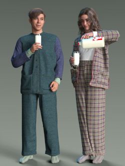 88543服装 睡衣 dForce Comfy Pajama Set for Genesis 9, 8, and 8.1