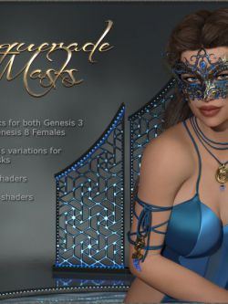 126697 首饰 舞会面具Masquerade Masks - Genesis 3-8 Females