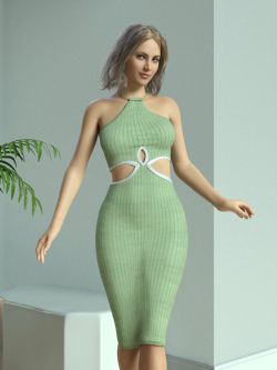 86719 服装 中长连衣裙 dForce MK Malena Midi Dress for Genesis 8 and 8....