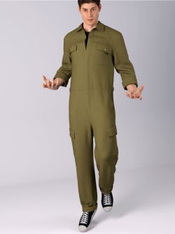 87100 服装 dForce HnC Loose Jumpsuit Outfit for Genesis 8.1 Males